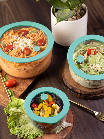 Set of 3 Microwave-safe Borosilicate Glass Bowl – Mellow Mist (500ml+950ml+1600ml)