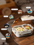 Dual Compartments Glass Lunch Box