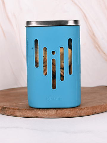 Borosilicate glass container with lid from Glasafe