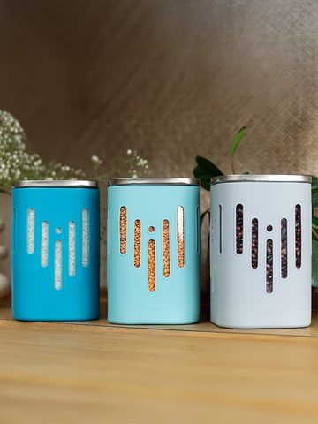 Set of 3 1200ml Large Glass Jar For Kitchen with Airtight Lid & Silicone Sleeve