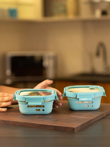 set of 2 glass lunch boxes