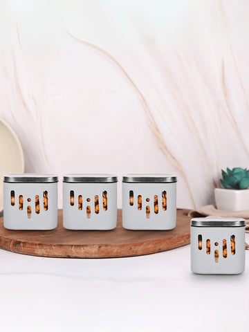 The Snack Combo of 4 Borosilicate Glass Containers with Silicone Cover - (4x600ml)