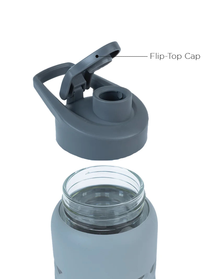 leak-proof glass water bottle