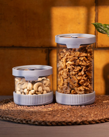 Glasafe borosilicate glass kitchen jars for dry fruits