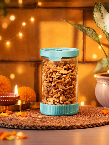 Glasafe 1000ml Multipurpose Borosilicate Glass Jar for Kitchen Use, Mellow Mist