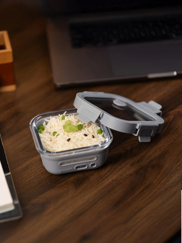 320ml glass tiffin box with silicone sleeve