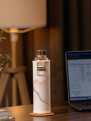 Vego Sip Premium Borosilicate Glass Bottle with Vegan Leather Cover - 750ml