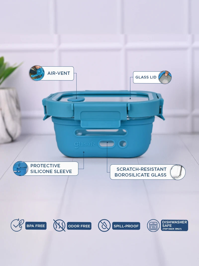 Break-resistant borosilicate glass lunch box