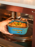 microwave safe glass tiffin box with silicone sleeve