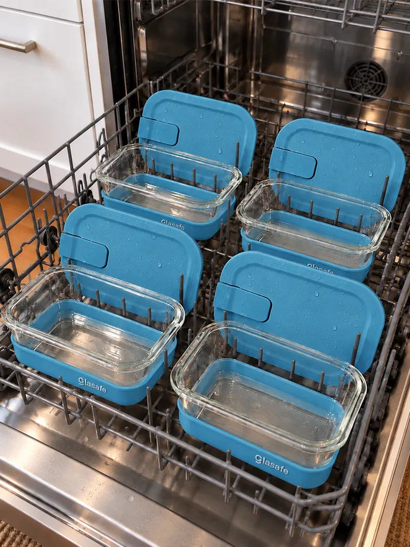 Snap ’N’ Seal Glass Meal Prep Containers With Vaccum Sealed Airtight lid.