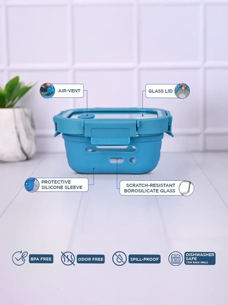 break-resistant glass tiffin box/lunch box