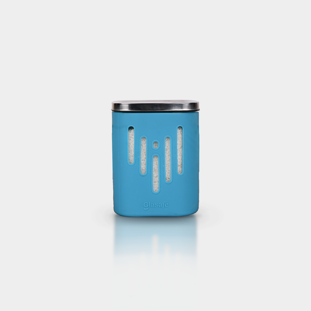 Borosilicate Glass Kitchen Container with Airtight Lid & Silicone Sleeve - 900ml - Tranquil Teal