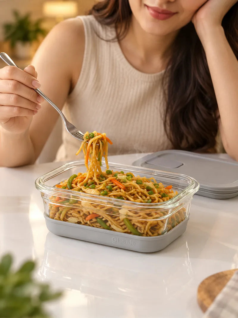 Glasafe meal prep containers with airtight lids