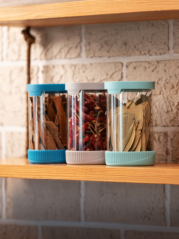 Set of 3 Large Borosilicate Glass Jars for Storage – 1000ml