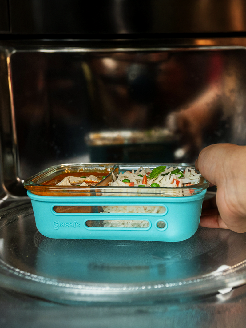 Glass compartment tiffin 