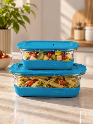 Snap ’N’ Seal Glass Meal Prep Containers With Vaccum Sealed Airtight lid.