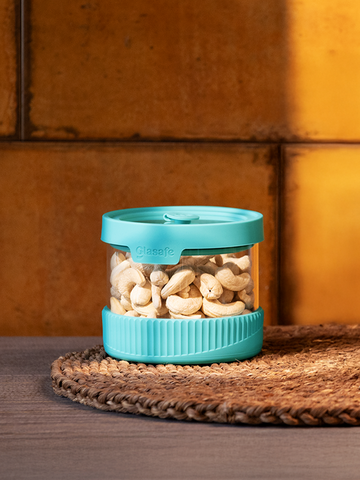 Small Borosilicate Glass Jar for Spices & Nuts, 450ml (Mellow Mist)