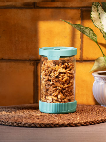 Multipurpose Borosilicate Glass Jar for Kitchen Use, 1000ml (Mellow Mist)