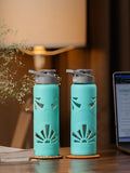 Glasafe set of 2 borosilicate glass water bottle with silicone sleeve