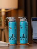 Glasafe borosilicate glass water bottles blue colour