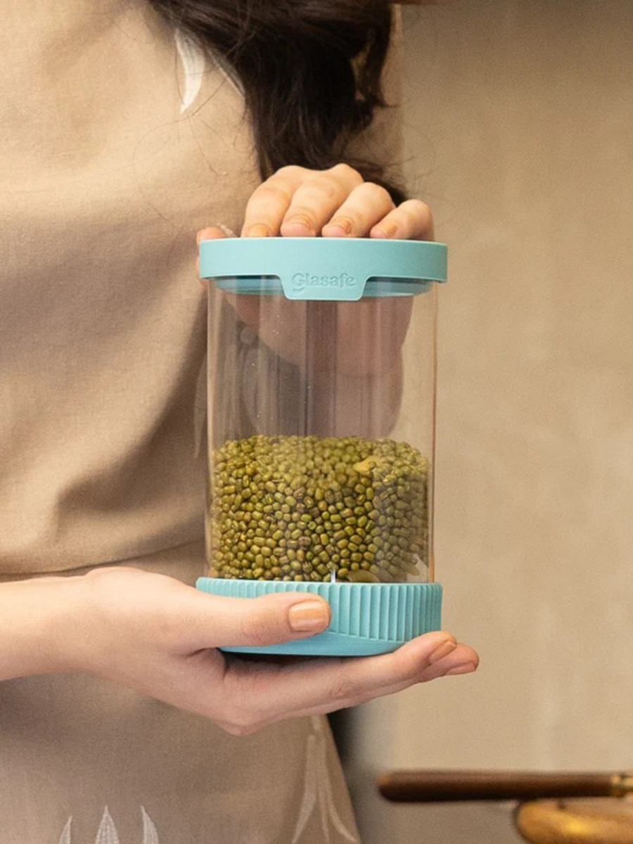 1000ml Multipurpose Borosilicate Glass Jar for Kitchen Use, Mellow Mist