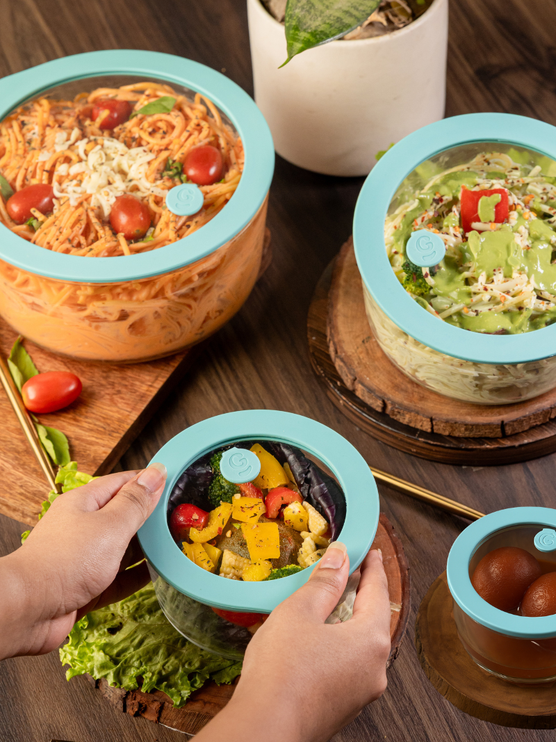 Assorted Glass Bowl Set of 4 Mixing & Serving Bowls - (250ml+500ml+950ml+1600ml)