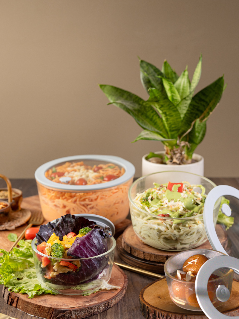 Assorted Glass Bowl Set of 4 Mixing & Serving Bowls - (250ml+500ml+950ml+1600ml)