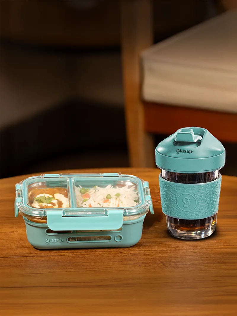 Espress-O-Lunch Combo with Compartment Tiffin and Coffee Mug (Tiffin: 580mlx1 + Mug: 320mlx1)