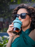 Glass Coffee Tumbler With Silicone Grip