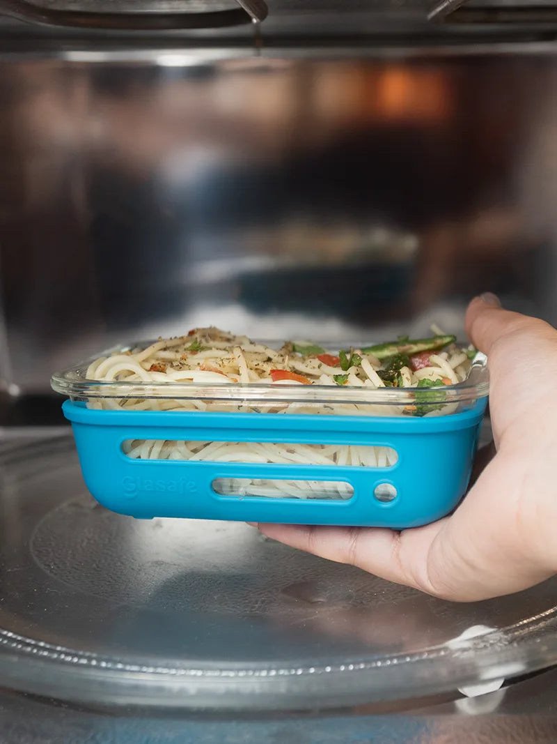 Fresh Grip Borosilicate Glass Tiffin Box with Silicone Sleeve - 370ml