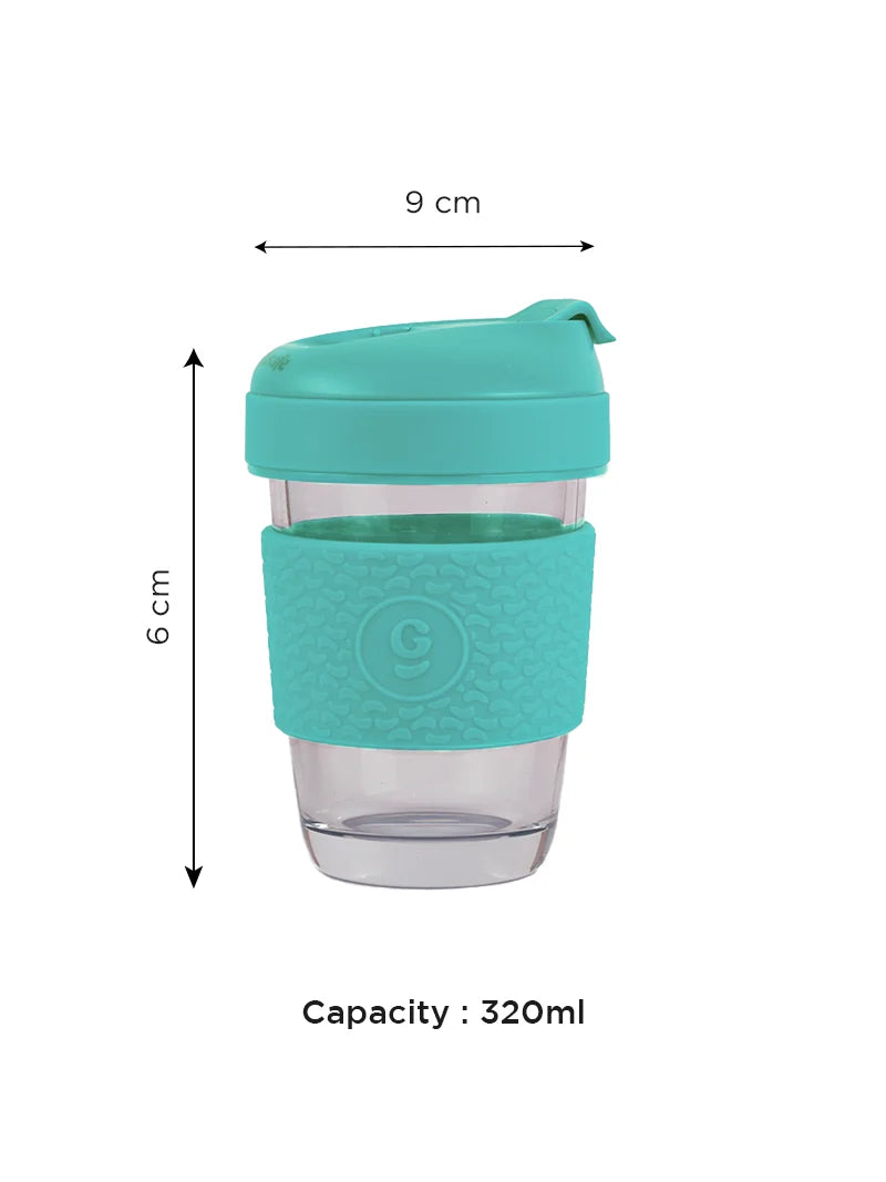 Glass Coffee Tumbler With Silicone Grip